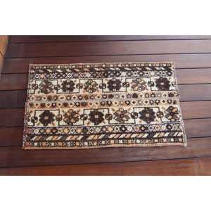 พรมขนาด 1.4x2.4 ฟุต, พรมตุรกีโบราณ, พรมลายทางสีน้ำตาล - Product Image 3