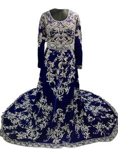 Caftán Marroquí Personalizado de Alta Calidad, Azul Rey, Diseño con Cuentas Hechas a Mano, Terciopelo, Varias Tallas para Adultos, Tradicional Musulmán - Product Image 1