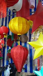 Hoi an Silk <b>Lantern</b> for Indoor Hanging Decoration - Vietnamese Silk <b>Lantern</b> Traditional Hanging <b>Bamboo</b> - Product Image 4