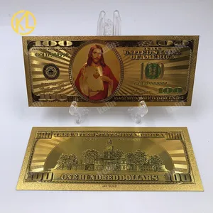 Collection d'argent religion jésus usd 1 million de dollars billet de banque en feuille d'or