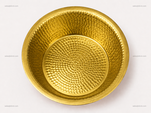 Tazón de Pedicura de Oro Hecho a Mano con Textura Martillada, Forma Redonda, para Uso en Spa - Product Image 3