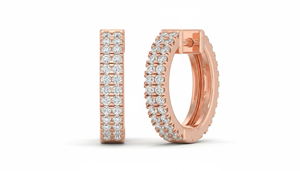 Pendientes de Aro con Diamantes de Dos Hileras para Mujer con un Brillo Brillante y un Estilo Elegante para Uso Diario y Ocasiones Especiales - Product Image 4