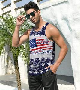 Débardeur de sport tricoté 100 % coton pour homme, séchage rapide, décontracté, avec emmanchures profondes, respirant, pour fitness - Product Image 3