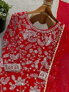 ชุดชาราราปักเลื่อมผ้าจอร์เจียต์เทียมงานฝีมือคุณภาพสูงสไตล์ชาติพันธุ์ สำหรับงานแต่งงาน งานปาร์ตี้ ฤดูหนาว ฤดูใบไม้ร่วง ฤดูร้อน - Product Image 6