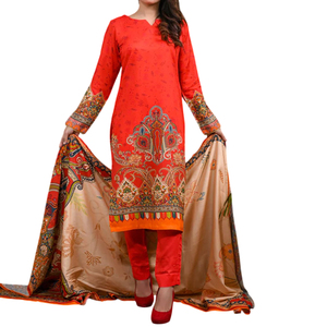 Traje Shalwar Kameez de Tres Piezas con Estampado a Mano para Mujer, Kurta Elegante con Pantalones a Juego, Dupatta Ligera de Algodón y Seda de Secado Rápido - Product Image 3