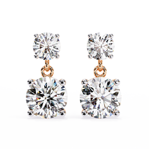Boucles d'oreilles classiques en or 18 carats avec diamants de laboratoire plaqués rhodium, élégantes et luxueuses - Product Image 5