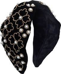 Serre-têtes en velours brodés à la main avec perles tubulaires et motif feuille, taille personnalisable, pour femmes et filles - Product Image 6