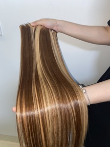 Premium brillante suave vietnamita pelo crudo hueso recto pelucas extensiones de cabello virgen cutícula alineada doble dibujado paquetes de cabello - Product Image 4