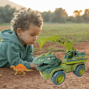 Escavatore Dinosauro Trasportatore in Plastica ABS, Camion Giocattolo a Frizione e Auto, Divertente Veicolo Escavatore Dinosauro - Product Image 2