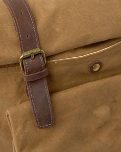 กระเป๋าเป้ผ้าใบเคลือบแว็กซ์กระเป๋าความจุขนาดใหญ่ที่ทำจากหนังและผ้าใบเคลือบแว็กซ์ที่ทำจาก LCB-0027สีน้ำตาลเข้มล่าสุด - Product Image 2