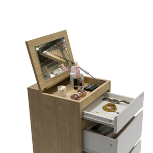 Commode Sotta Slimboy à 5 tiroirs avec miroir, style minimaliste, en métal et bois massif MDF, pour chambre ou salon, meubles de maison - Product Image 4
