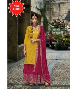 Nuevo Salwar de seda bordado exclusivo para mujer, Elegante ropa de boda pakistaní, compra de alta calidad, Exportación - Product Image 1