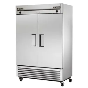 True T-49DT-HC Commercial <b>Kitchen</b> Refrigeration <b>Equipment</b> 49 Stainless Steel 2-Door Reach-In Cooler Freezer Combo - Product Image 1