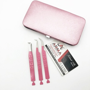 Pince à épiler d'extension de cils en acier inoxydable à revêtement rose de haute qualité conception personnalisée forte adhérence durable cils à pointe pointue - Product Image 6