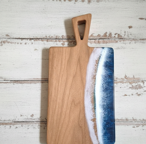 Planche à découper en bois et résine personnalisée, bois naturel de haute qualité, résine époxy durable, planche de cuisine 100% écologique, passe au lave-vaisselle - Product Image 1