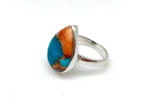 Anillo clásico de plata maciza 925, joyería para mujer, Plata de Ley 925, piedra preciosa turquesa, estilo bohemio, anillo hecho a mano, regalo para mamá - Product Image 2