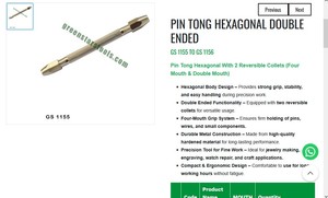 Pin Tong Hexagonal Double Ended Jewelry Tool With Reversible Collets Precision Hand Tool |Item No GS-1155 - Product Image 3