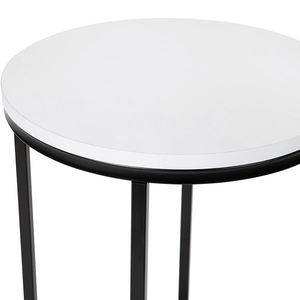 Table d'appoint Hampstead Collection, dessus blanc moderne, cadre noir mat entrecroisé, élégant et robuste - Product Image 4