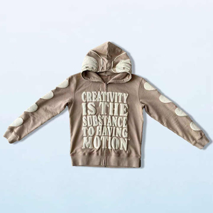 Vente en gros du fabricant Sweats à capuche imprimés 100% coton 3D épais Logo brodé Streetwear personnalisé Vêtements d'hiver à fermeture éclair intégrale - Product Image 3