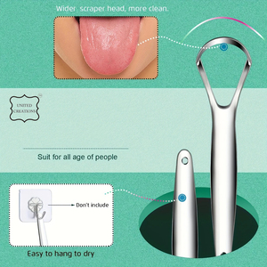 Grattoir à langue en acier inoxydable de haute qualité Réduction efficace de la mauvaise haleine Nettoyeurs de langue en cuivre - Product Image 4