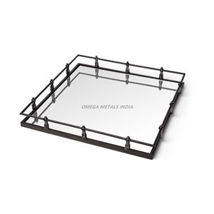 Distressed White Wooden Serving <b>Tray</b> with <b>Black</b> Metal Handles and Rectangular Shape Ideal for Rustic Style and Everyday Use - Product Image 6