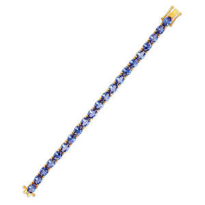 Bracelet Tennis Ovale Saphir Bleu Zircone - Product Image 2