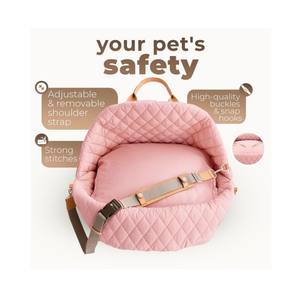 Modèle solide écologique pliable luxe approuvé par la compagnie aérienne chien siège de voiture transporteur pour petits chiens chats lavable Polyester Portable - Product Image 1