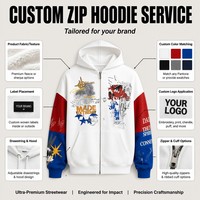 Sweat à capuche zippé unisexe en coton 100% personnalisé, style graffiti, coupe oversize, pour l'automne, avec blocs de couleur, idéal pour le streetwear (OEM)