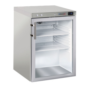 Réfrigérateur et congélateur en acier inoxydable de 140 L avec vitrine négative - Product Image 1