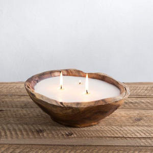 Forme ronde taille personnalisée décoration de noël bol à bougie en bois bol en bois fait à la main meilleure qualité pour les décorations de table - Product Image 5