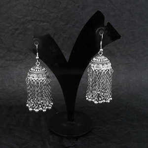 "Oxidised Beads Jhumki <b>Fashion</b> <b>Drop</b> <b>Earrings</b>-1314537" - Product Image 1