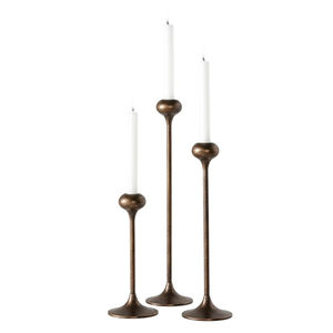 Candelabro de Metal de Doble Aro Creativo, Portavelas Cónico Geométrico de Hierro, Acabado Bronce Único, Decoración para Mesa de Hogar o Boda - Product Image 2