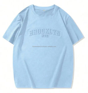 Camisetas de algodón con logotipo en relieve para hombre de alta calidad, camiseta de verano a la venta, Camiseta de punto para hombre - Product Image 1