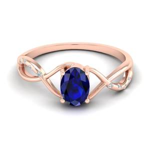 แหวนเพชรพลอยสีน้ำเงินทรงรี 0.75 กะรัต ดีไซน์หรูหรา REYES ทองคำแท้ 14K สำหรับผู้หญิง พร้อมใบรับรอง GRA และเครื่องประดับโมอิสซาไนต์ - Product Image 5