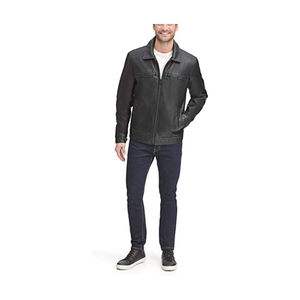 Veste en cuir véritable OEM de haute qualité, logo personnalisé et conception acceptées veste en cuir de vache 2022 - Product Image 3