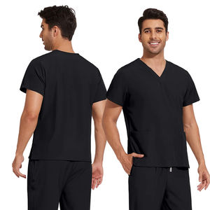 Mode survêtement gommage costume femmes coton uniforme médical à manches courtes infirmière hôpital vêtements tissu doux personnalisé - Product Image 1