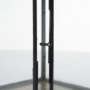 Simple Wind <b>Black</b> Metal <b>Candle</b> <b>Holder</b> Elegant Metal Rim Glass Wind Lantern for Home Christmas Weddings Elegant Centerpieces for - Product Image 5