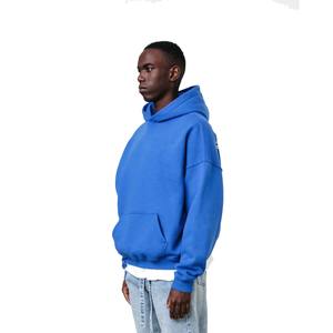 Venta al por mayor ODM hombres de peso pesado 100% algodón Streetwear sudaderas con capucha de gran tamaño francés Terry estilo Hip Hop logotipo personalizado impresión Puff sólido - Product Image 5