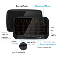 Mini clavier de souris volant sans fil H18 USB 2.4g plein écran tactile infrarouge rétro-éclairage clavier RC pour Smart TV Windows XP