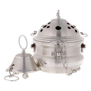 Barco niquelado para iglesia de artesanía religiosa con acabado de brillo Thurible tradicional decorativo - Product Image 5
