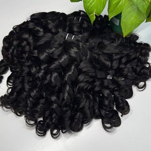 Lots de Cheveux Humains Naturels Bruts Bouclés et Volumineux de Haute Qualité du Cambodge, Noir Naturel, pour Salons de Coiffure - Product Image 2