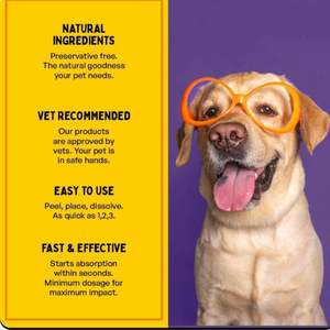 Alivia la ansiedad y el estrés de tu mascota durante viajes, fuegos artificiales o visitas al veterinario con tiras orales calmantes de extracto natural. - Product Image 4