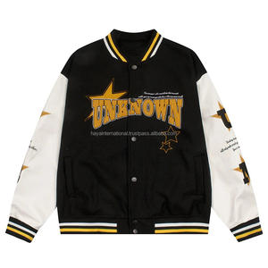 Chaqueta Varsity de Invierno para Hombre, de Alta Calidad, Bordado Personalizado al por Mayor, Chenilla, Tallas Regulares, Cuello Alto, Logotipo Frontal - Product Image 3