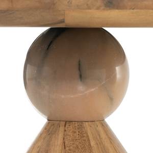 Modern Sculptural Design Dining With Attractive Looking Round Center Marble Ball & Round <b>Top</b> In Honey Smoked Finish Dining <b>Table</b> - Product Image 6