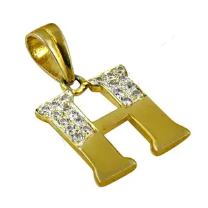 จี้ตัวอักษร H ชุบทอง 18k ประดับเพชร CZ สวยงาม สำหรับเป็นของขวัญเครื่องประดับทางศาสนาสำหรับผู้หญิง - Product Image 3