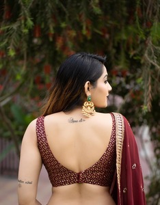 Lehanga Choli-cordoncillo de doble sándwich, bordado de lentejuelas e hilo, para trabajo y glúteos - Product Image 6