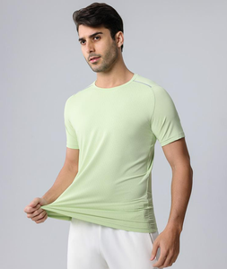 T-shirt en coton tricoté à manches courtes pour hommes Tissu en coton pur OEM T-shirt décontracté personnalisé Tenue d'été confortable - Product Image 6
