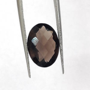 1 Pc de Quartz Fumé Naturel 16x12mm Ovale Damier Coupe 6.6 Cts Iroc Ventes Haute Qualité Smoky Topaze Ovale Gemstone US $4.17 - Product Image 2