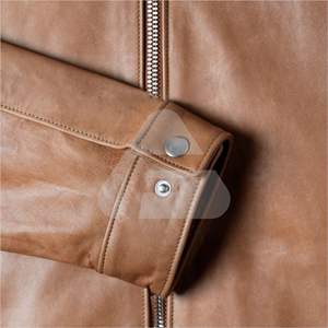 Chaqueta de Cuero para Hombre, Estilo Casual, Corte Ajustado, Cuello Alto, con Cierre, Características Antibacterianas y Transpirables para el Invierno de 2023 - Product Image 3