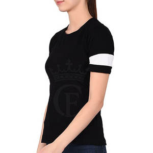 Precio al por mayor de algodón hecho camiseta de las mujeres Casual Wear personalizado nuevo estilo camiseta para la venta en línea - Product Image 2